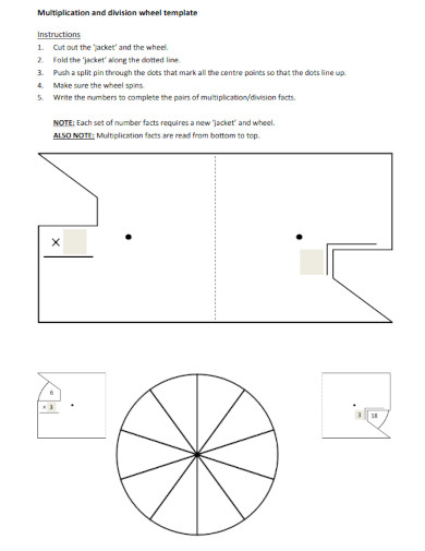 multiplication and division wheel template