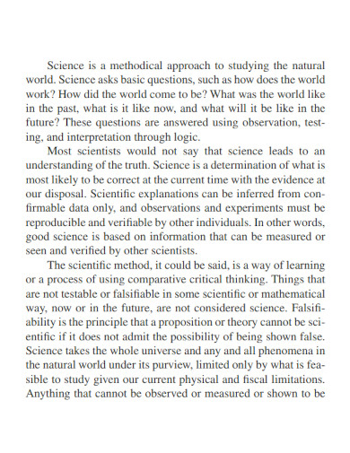 nature of science and scientific method