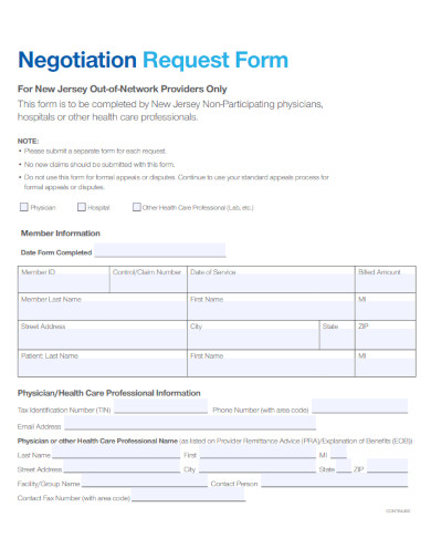 negotiation request certified mailing form