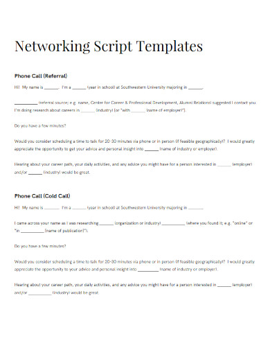 networking script templates