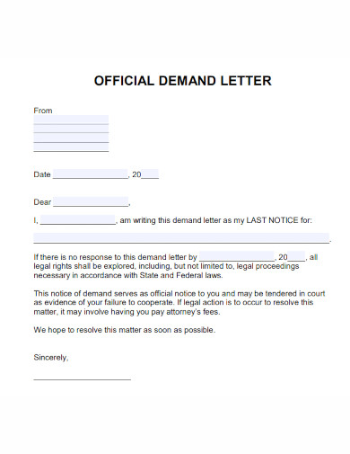 Demand Letter - Examples, PDF | Examples