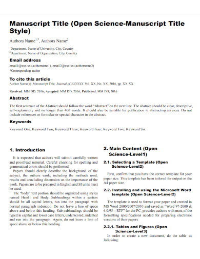 Manuscript - Examples, PDF | Examples