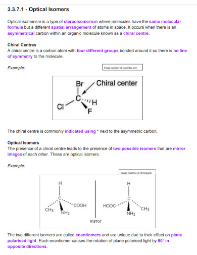 optical isomers