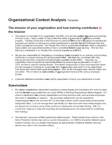 organizational context analysis template