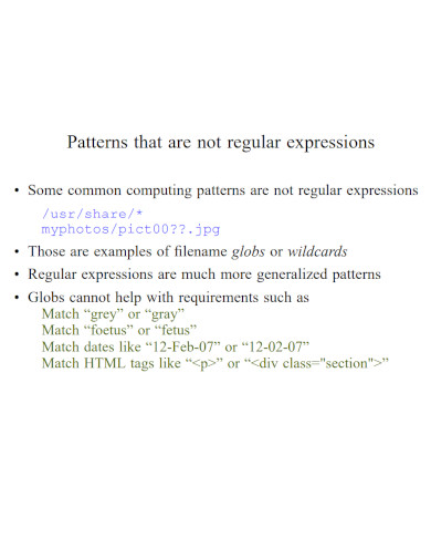 pattern matching using regular expressions