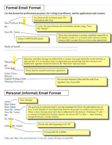 personal formal email format 