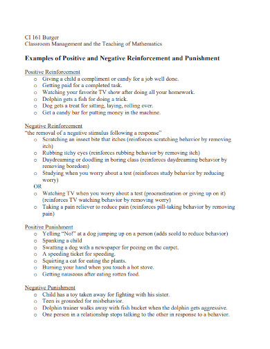 negative reinforcement assignments