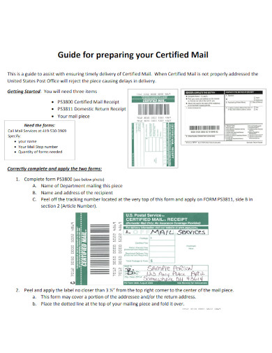 preparing certified mail guide 