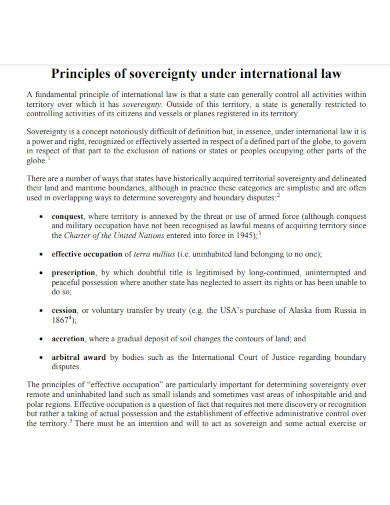principles of sovereignty under international law