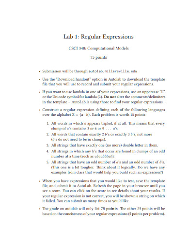 regular expression template 