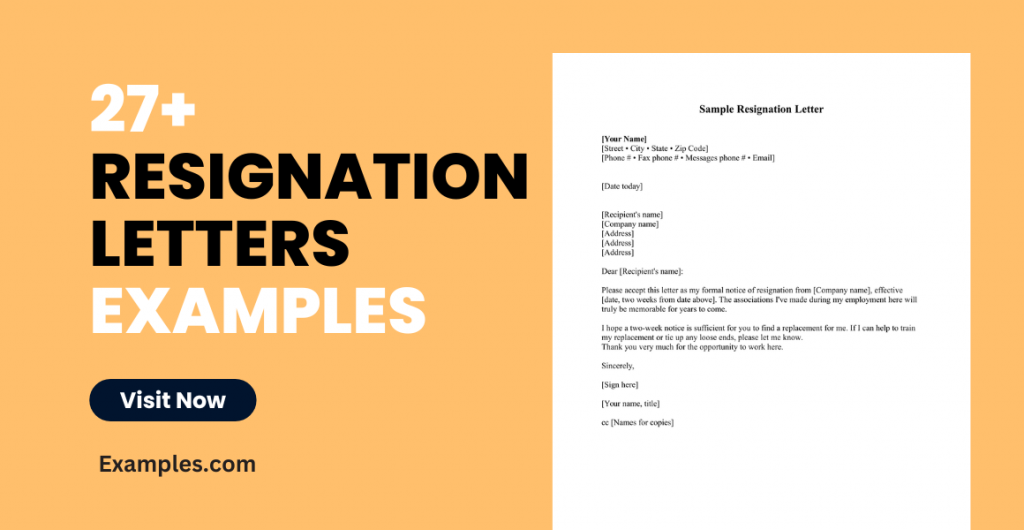 Resignation Letters Examples