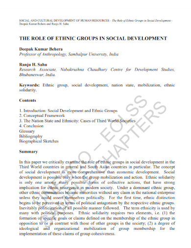 role of ethnic groups in social development