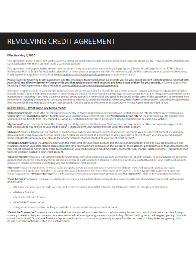 sample revolving credit agreement