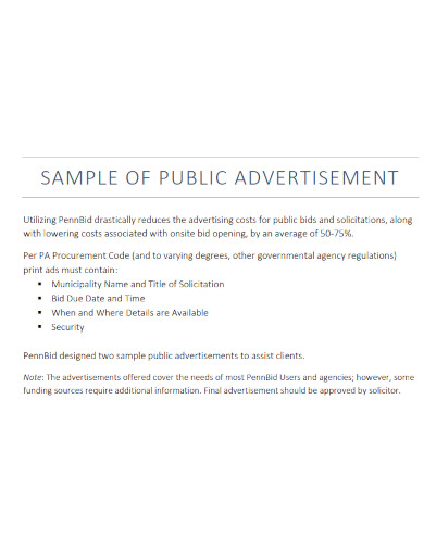 sample of public advertisement