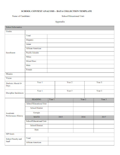 school context analysis data collection template