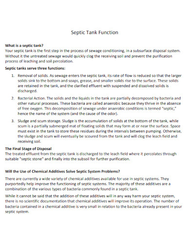 septic tank function