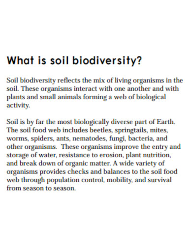 soil biodiversity example