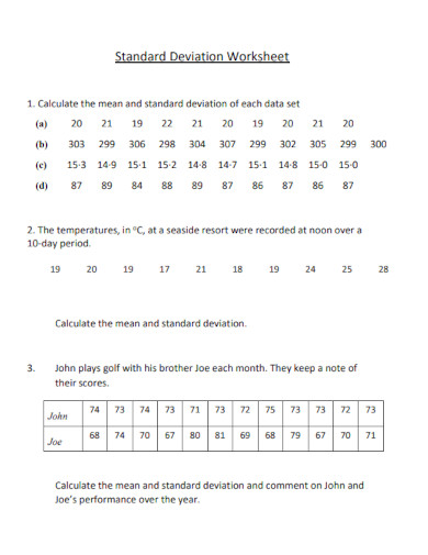 standard deviation worksheet in pdf1