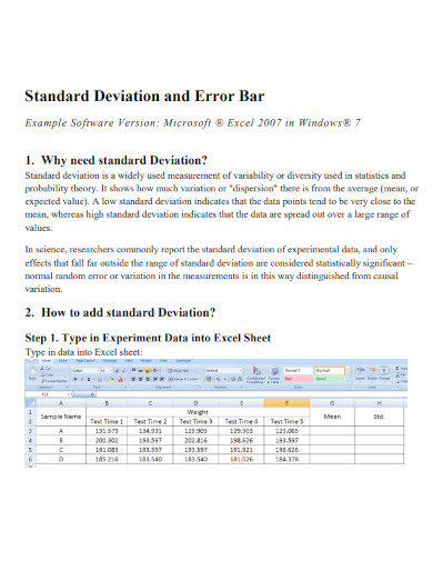 standard deviation and error bar