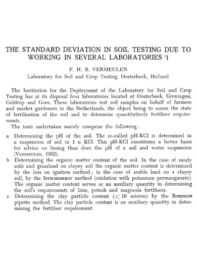 standard deviation in soil testing