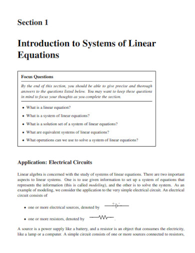 standard linear equations
