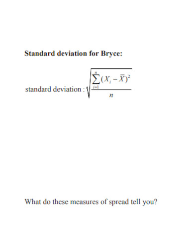 standard deviation for bryce