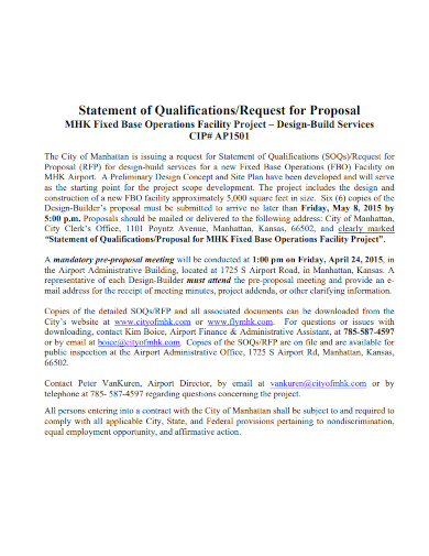 statement of qualifications for proposal