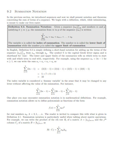 summation sample pdf