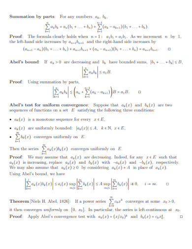 summation theorem