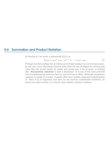 summation and product notation
