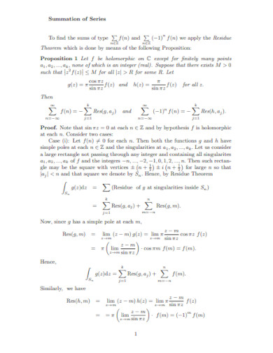 summation of series in pdf