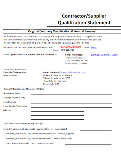 Statement of Qualifications - Examples, PDF | Examples