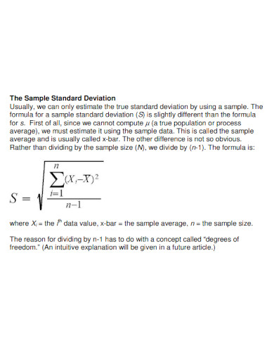 the sample standard deviation