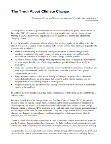 Climate Change - Examples, PDF | Examples