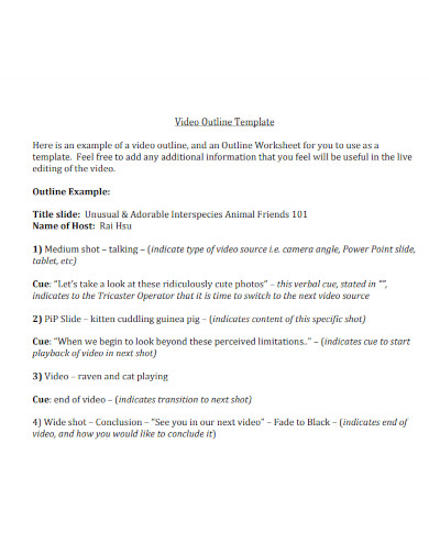 video outline format template
