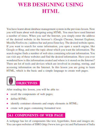 HTML - 99+ Examples, Format, How to Build, PDF