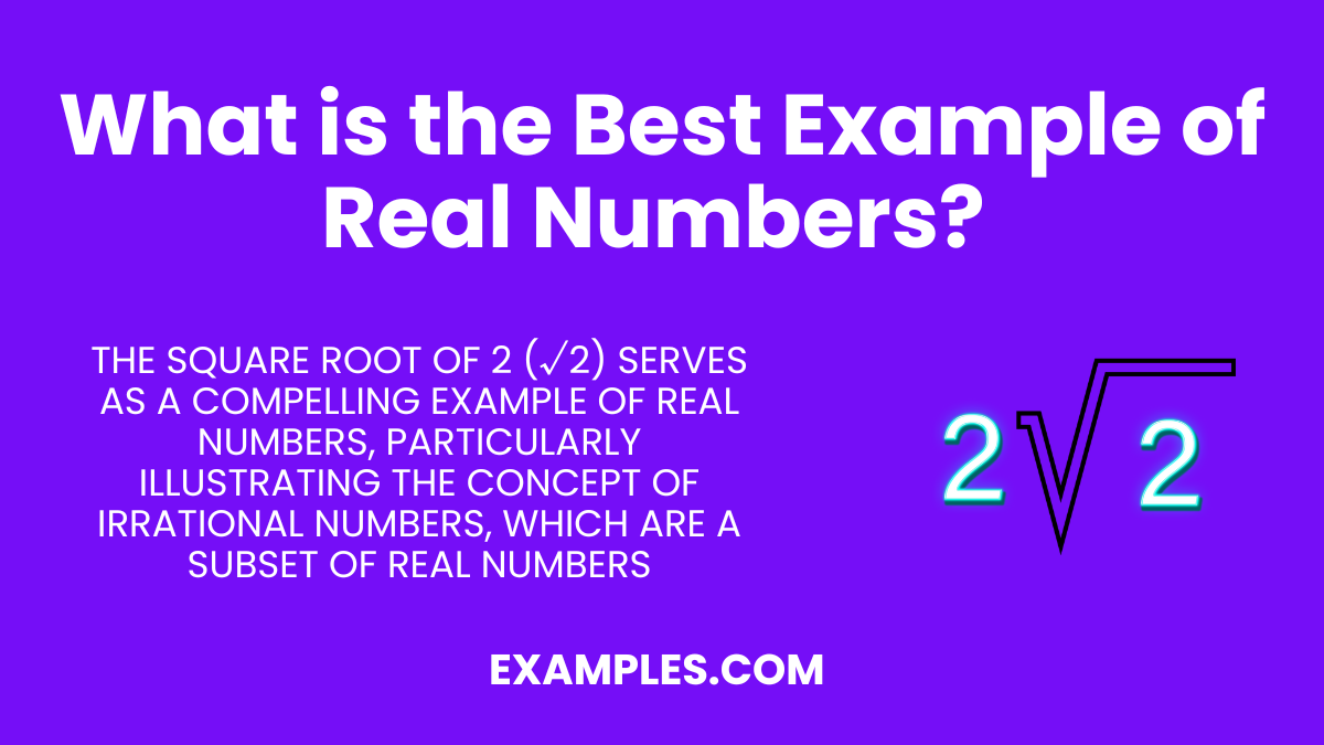 what is the best example of real numbers 