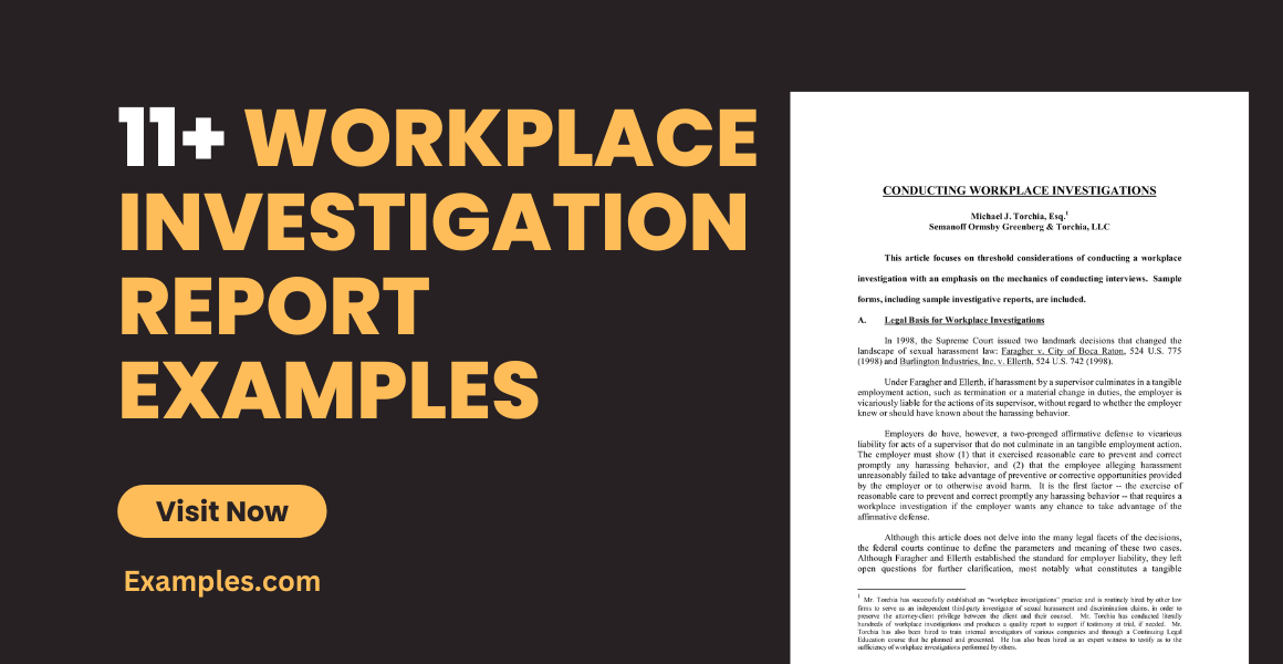 workplace investigation report examples