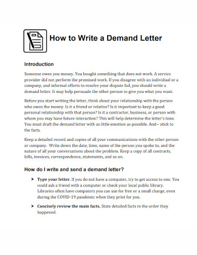 write a demand letter 