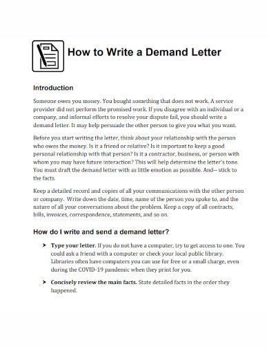 Write a Demand Letter 