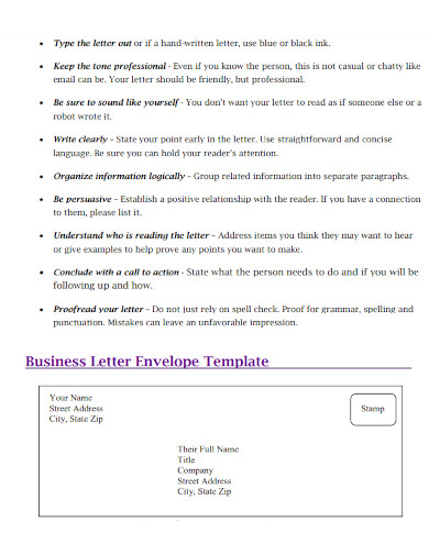 writing business letter envelope