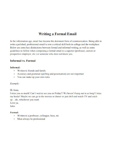 writing formal email format