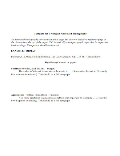 writing an annotated bibliography template 