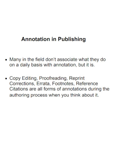 annotation in a publishing context