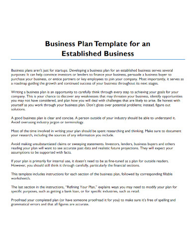 Business Planning - Examples, PDF | Examples