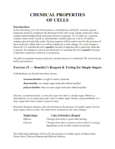 chemical properties of cells 
