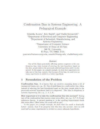 confirmation bias in systems engineering