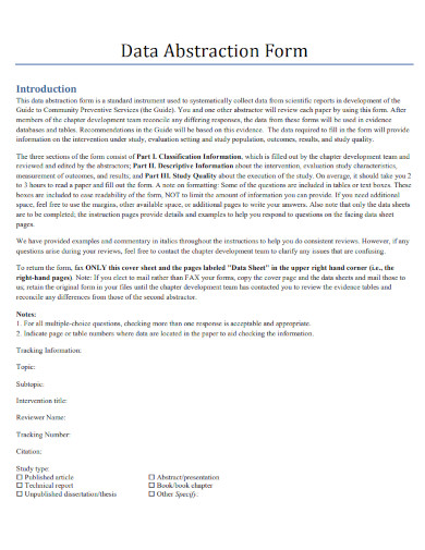 Data Abstraction Form