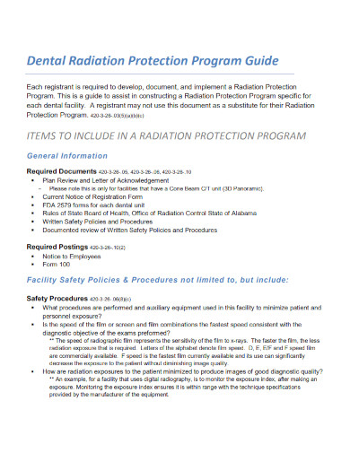 dental radiation protection program guide