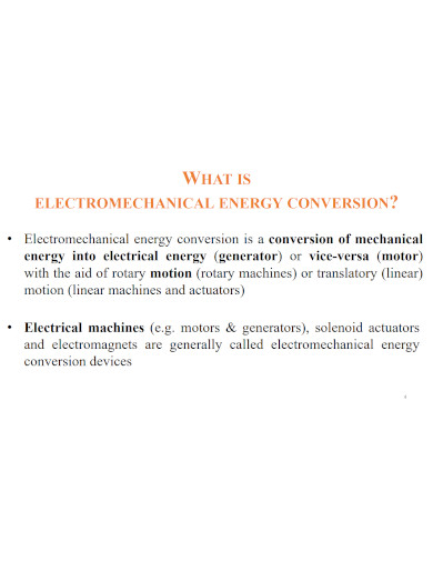 electromechanical energy conversion